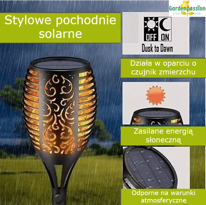 Stylowe pochodnie solarne LED
